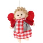 Ozdoba bożonarodzeniowa zawieszka ANIOŁEK  z materiału 15 cm CZERWONA - obrazek 3