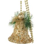 DUŻA DEKORACJA ŚWIĄTECZNA - 4 DZWONY ZAWIESZKA ZŁOTA - obrazek 2