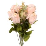 Bukiet 11 Pudrowo-Kremowych Róż o Wysokości 54 cm - obrazek 2