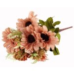 BUKIET 11 GERBER Z DODATKAMI KOLOR BRĄZOWY - obrazek 3