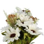 Bukiet 11 Sztucznych Gerber w Kolorze Kremowym - Dekoracja o Wysokości 50 cm - obrazek 2