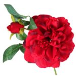 Róża Dekoracyjna Czerwona z Pąkiem - Wysokiej Jakości Ozdoba do Wnętrz i Ogrodów DYJM-004 - obrazek 3