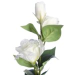 Sztuczna gałązka kwiatu Eustomy w kolorze Białym 72 cm - obrazek 2