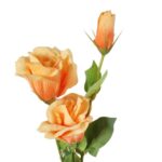 Sztuczna gałązka kwiatu Eustomy w kolorze Pomarańczowym 72 cm - obrazek 2