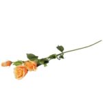 Sztuczna gałązka kwiatu Eustomy w kolorze Pomarańczowym 72 cm - obrazek 3