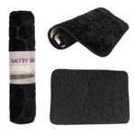 Dywanik łazienkowy z mikrofibry antypoślizgowy w kolorze czarnym 45x70 cm