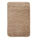 Beżowy Dywanik Łazienkowy z Mikrofibry Antypoślizgowy 45x70 cm - obrazek 2