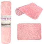 Antypoślizgowy Dywanik Łazienkowy z Mikrofibry w Kolorze Pudrowego Różu