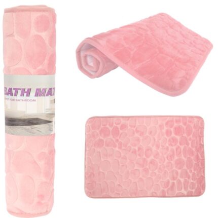Antypoślizgowy Dywanik Łazienkowy z Mikrofibry w Kolorze Pudrowego Różu