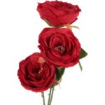 GAŁĄZKA Z 3 RÓŻAMI 65 cm KOLOR CZERWONY - obrazek 2