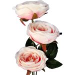 GAŁĄZKA Z 3 RÓŻAMI 65 cm KOLOR RÓŻOWY - obrazek 2