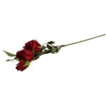 Gałązka 3 róż 65 cm kolor czerwony - obrazek 3