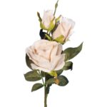 Gałązka 3 róż 65 cm kolor kremowy - obrazek 2