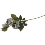 Sztuczne Róże na Gałązce w Kolorze Szarym - Dekoracja Wnętrz 65 cm - obrazek 3