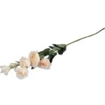 Gałązka Dekoracyjna z 6 Kremowymi Kwiatami Eustoma o Realistycznym Wyglądzie - obrazek 3