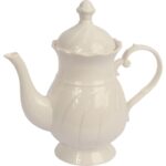 Dzbanek ceramiczny do herbaty w kolorze białym 25 cm - obrazek 2