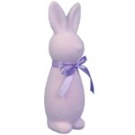 Zając ozdoba wielkanocna welurowa flokowana Fioletowa L 25 cm - obrazek 2