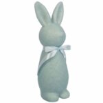 Zając ozdoba wielkanocna welurowa flokowana Niebieska L 25 cm - obrazek 2