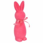 Zając ozdoba wielkanocna welurowy flokowany Różowy L 25 cm - obrazek 2