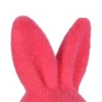 Zając ozdoba wielkanocna welurowy flokowany Różowy L 25 cm - obrazek 3