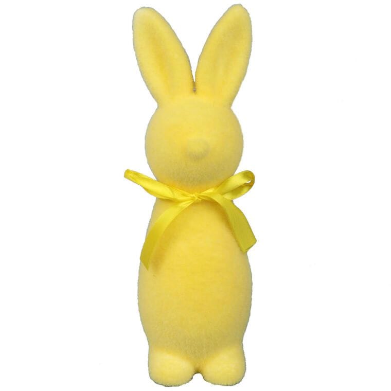 E001ZL Zając ozdoba wielkanocna welurowy flokowany Żółty L 25 cm - obrazek 1