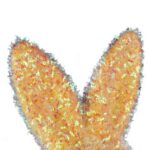 Zając ozdoba wielkanocna flokowana z brokatem Żółta L 25 cm - obrazek 3