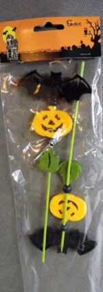 Czarne Filcowe Nietoperze z Dyniami - Dekoracja Halloween - obrazek 2