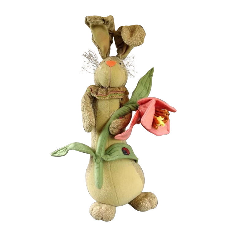 EA229812 Duży Brązowy Zając z Kwiatkiem - Dekoracja - Wymiary 55x25cm - obrazek 1