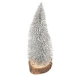 Choinka Świąteczna z Oświetleniem LED na Pniu Drewnianym, Zasilana Bateriami, 30 cm