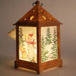 Bałwan LED w Brązowej Latarni - Dekoracja Wisząca na Baterie - obrazek 3