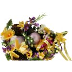 Wielkanocny bukiet dekoracyjny z suszu i jajkami w tonacji fioletowo-żółto-zielonej - obrazek 2