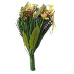 Wielkanocny bukiet dekoracyjny z suszu i jajkami w tonacji fioletowo-żółto-zielonej