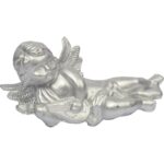 Komplet 3 Srebrnych Aniołów do Zawieszenia o Wysokości 9 cm - obrazek 2