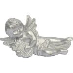 Komplet 3 Srebrnych Aniołów do Zawieszenia o Wysokości 9 cm - obrazek 3