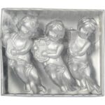 Komplet 3 Srebrnych Aniołów do Zawieszenia o Wysokości 9 cm