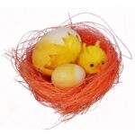Pomarańczowe Gniazdka z Figurkami Kurczaka i Pisklęcia – Dekoracja Wielkanocna 2szt - obrazek 2