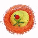 Pomarańczowe Gniazdka z Figurkami Kurczaka i Pisklęcia – Dekoracja Wielkanocna 2szt - obrazek 3