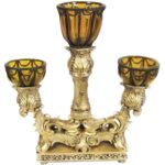 Świecznik potrójny w kolorze złotym