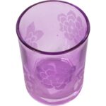 Świecznik szklany fioletowy 7,5x10 cm - obrazek 2