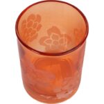 Świecznik szklany pomarańczowy 7,5x10 cm - obrazek 2