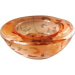 Świecznik szklany niski  pomarańczowy