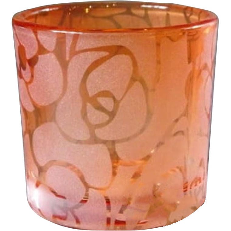 ES10SC346Bpomaranczowy Świecznik pomarańczowy ozdobny z kwiatami - obrazek 1
