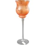 Świecznik wysoki pomarańczowy