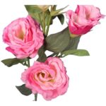 Gałązka z Różowymi Sztucznymi Kwiatami Eustoma o Wysokości 70 cm - obrazek 3