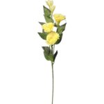 Żółta Gałązka Eustomy z 5 Kwiatami - Sztuczny Kwiat Realistyczny, Wysokość: 70cm - obrazek 2