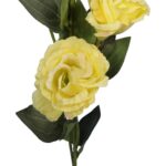 Żółta Gałązka Eustomy z 5 Kwiatami - Sztuczny Kwiat Realistyczny, Wysokość: 70cm - obrazek 3