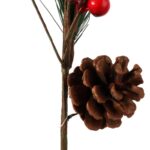 Świąteczna Dekoracja - Gałązka Jarzębiny z Szyszką - obrazek 3