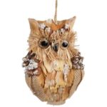 ZAWIESZKA ŚWIĄTECZNA SOWA Z NATURALNYCH MATERIAŁOW 17 CM - obrazek 2