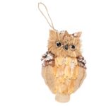 ZAWIESZKA ŚWIĄTECZNA SOWA Z NATURALNYCH MATERIAŁOW 17 CM - obrazek 3