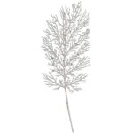 Świąteczna Dekoracja - Opalizujący Biały Liść Brokatowy